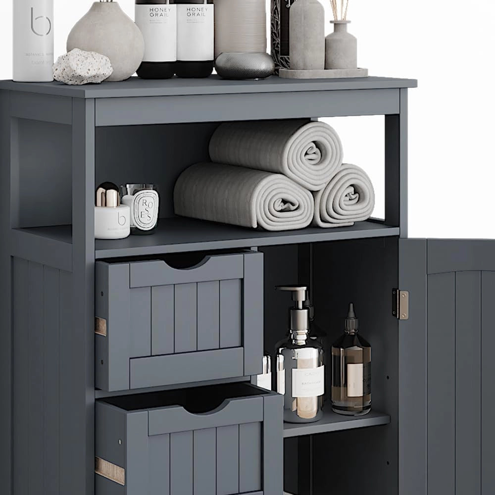 Mobiletto midi Bianco, Grigio, 56 x 86.5 cm