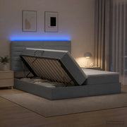 Letto con contenitore LED e materasso Grigio Chiaro 3460224