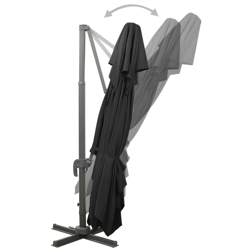 Ombrellone a braccio con doppio tetto nero 400 x 300 cm 02_0008569