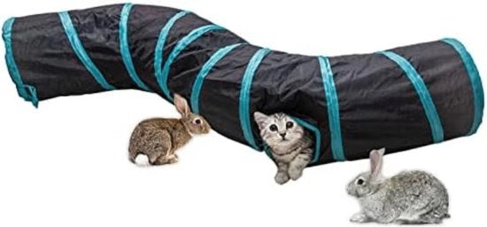 Tunnel per gatti / Giocattolo per gatti - sostenibile 25 x 122 x 25 cm