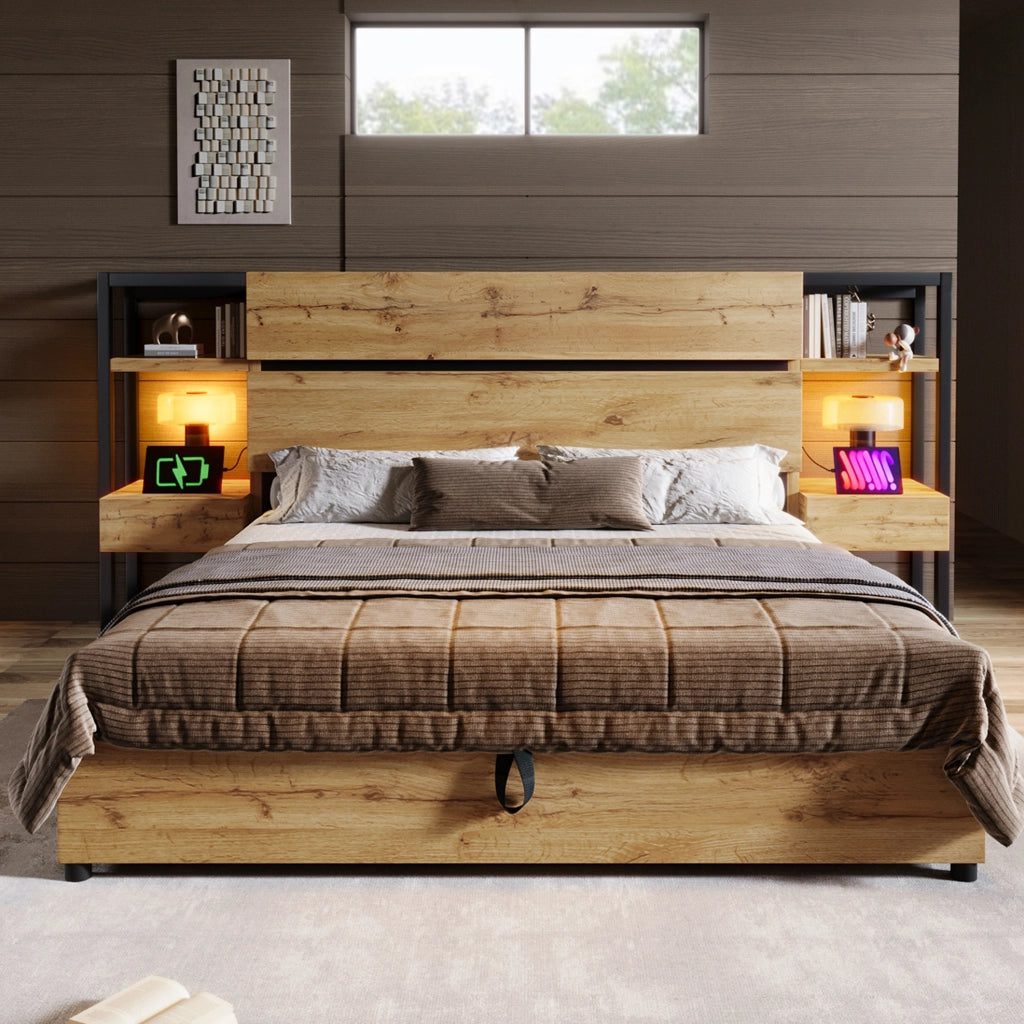 Letto matrimoniale 180x200 cm con ricarica USB e Type-C