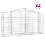 Cesti Gabbioni ad Arco 4 pz 200x50x100/120 cm Ferro Zincato