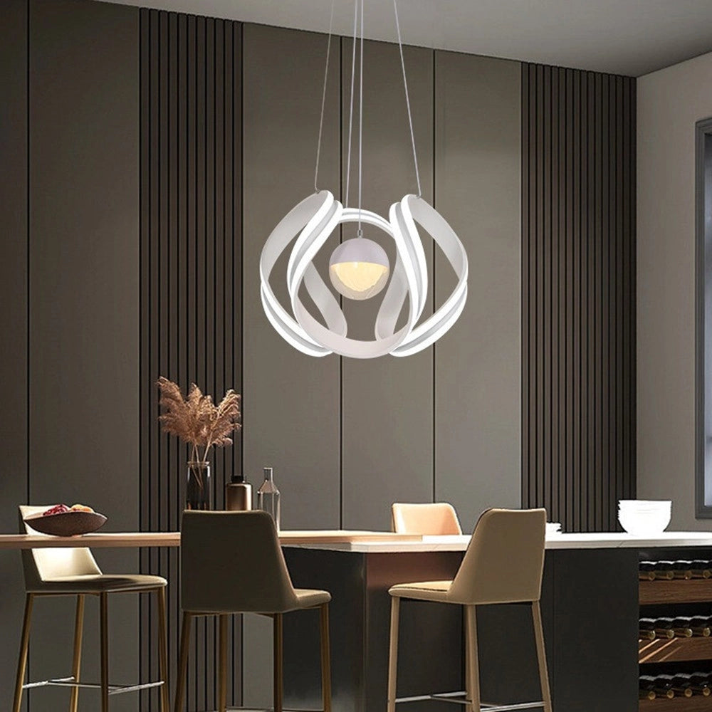 Trade Shop - Lampadario A Led 78 W Con Sfera Con Brillantini Glitter Tecnologia Cct Switch B21-3c -