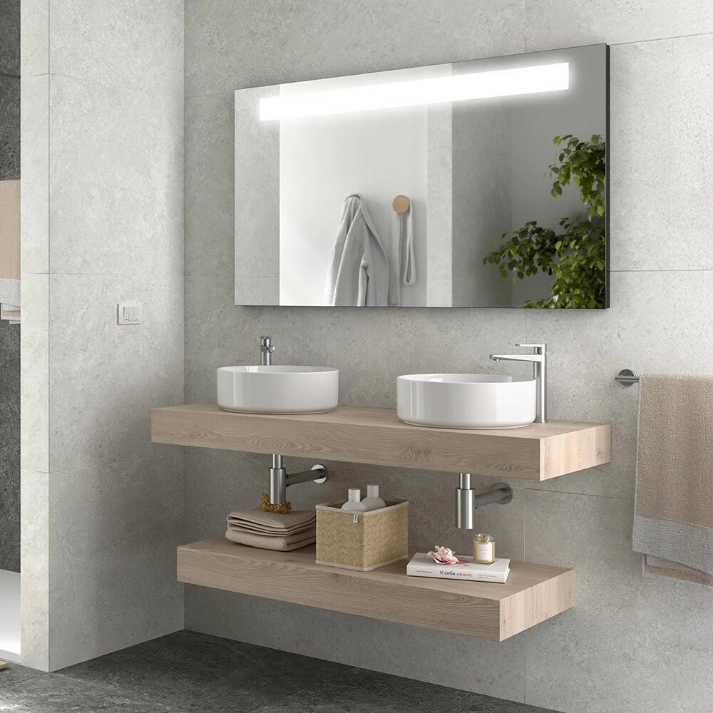 Mensolone bagno 120 cm sospeso in rovere bali - Sumo