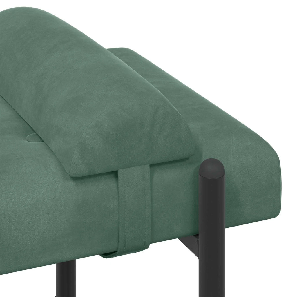 Panchina con bottoni e cuscini Verde Mare 110 x 40 x 46 cm 42038396