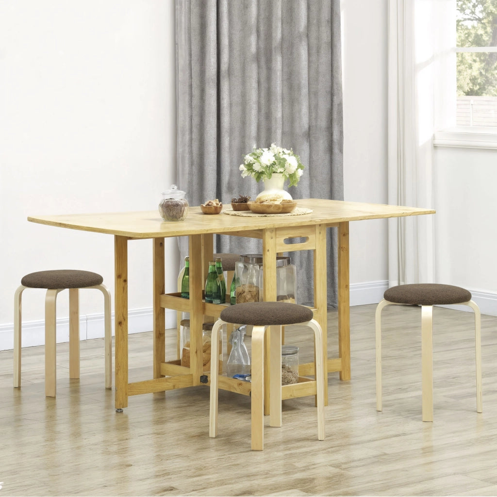Sgabello imbottito in set di 4 ¨C Zephmum ¨C Legno marrone