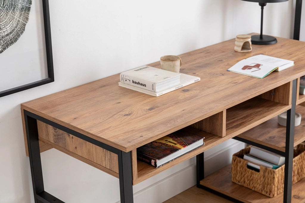 Scrivania in legno "Emro" - 150 x 58 x 75 cm - Noce nero