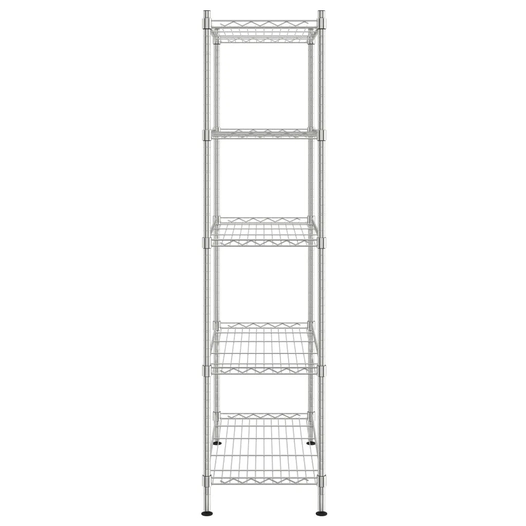 Scaffale a 5 Livelli 90x35x180 cm Cromato 250 kg 324623