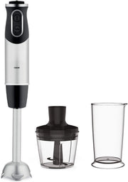 Set di Frullatore a Stantuffo - Manuale - Frullatore Set - Purea - Macinatore - Macchina da Cucina - Acciaio Inossidabile - 3 in 1 - Accessori di Miscelatore - Zuppe - Smoothies - Alimentazione per Bambini