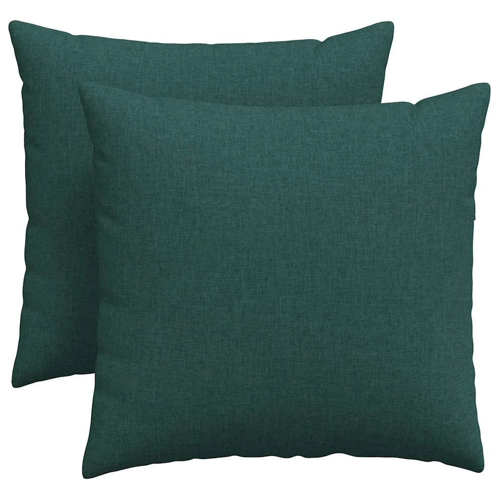 Cuscini da Divano 2 pz-Set di 2 Cuscini per Sofa Verde Scuro 45 x 45 cm Tessuto