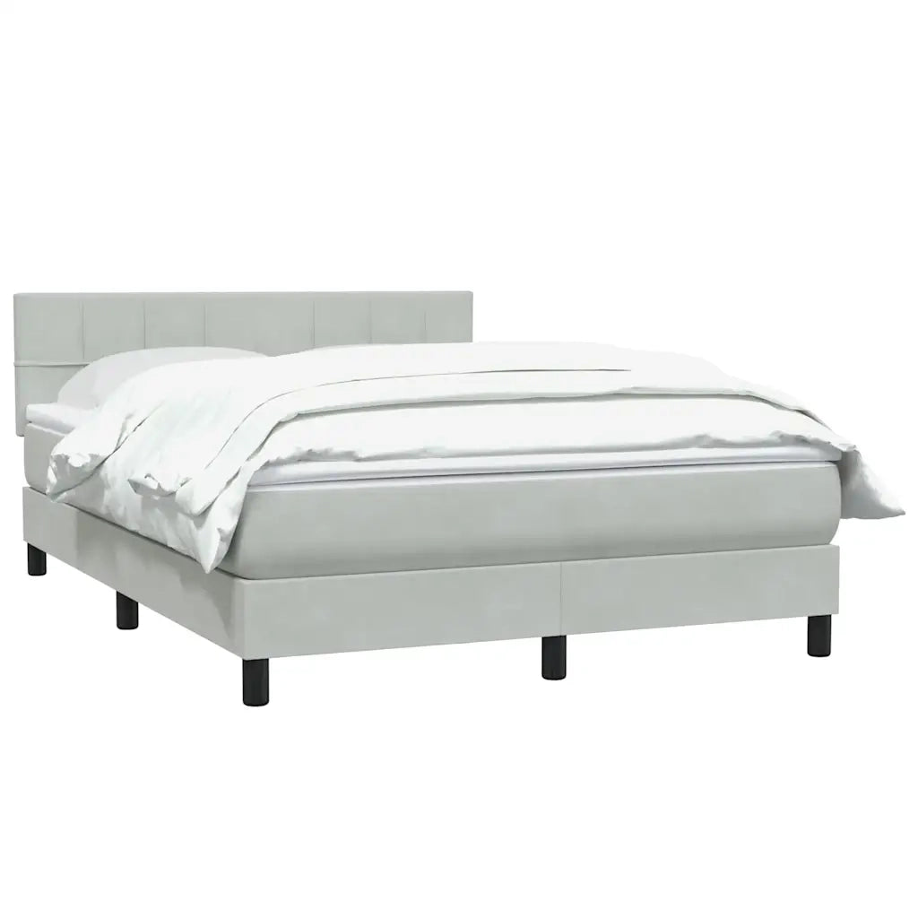 Giroletto a Molle con Materasso Grigio Chiaro 160x210cm Velluto 3316215