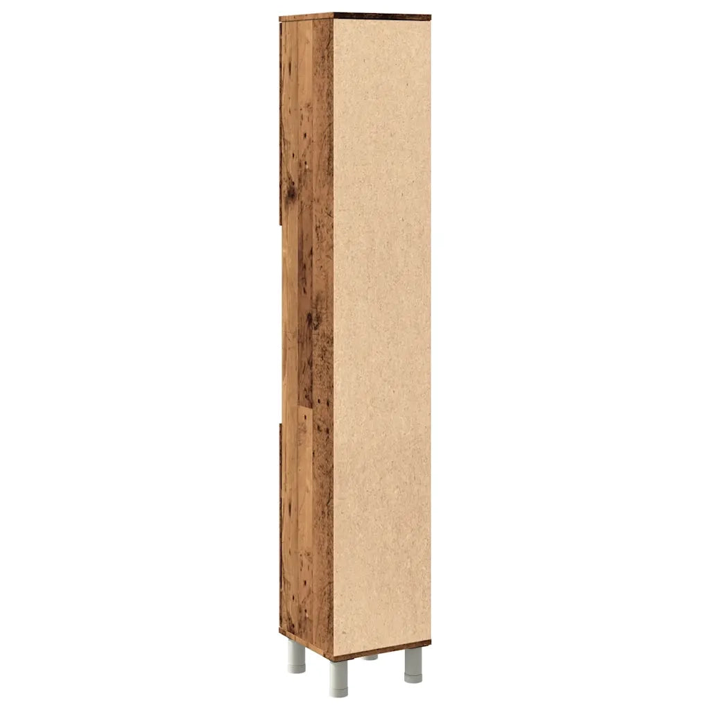 Mobile da Bagno Legno Antico 30x30x179 cm in Legno Multistrato