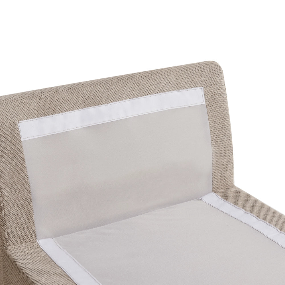 Chaise Lounge in poliestere tortora imbottito senza braccioli Mobili per il soggiorno moderni e alla moda