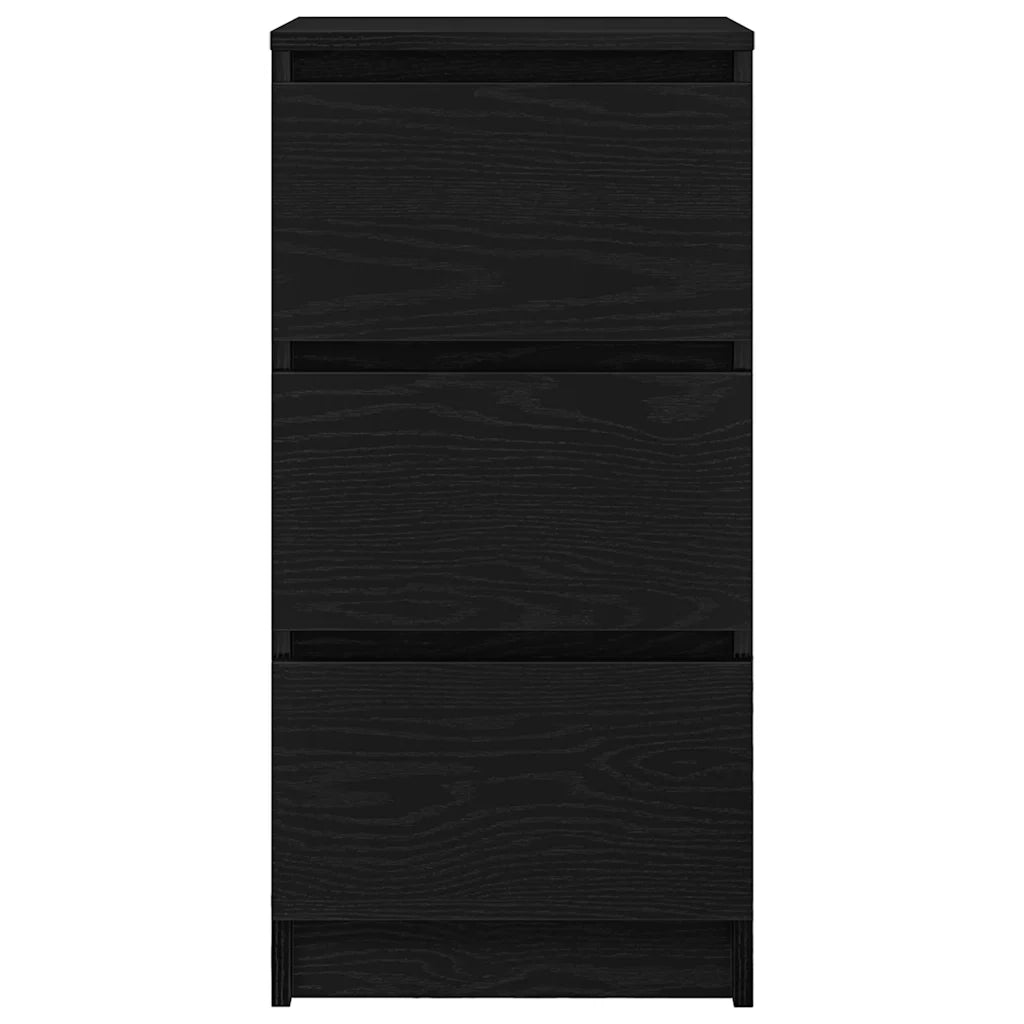 Credenza Rovere Nero 37,5x35x76 cm in Legno Multistrato