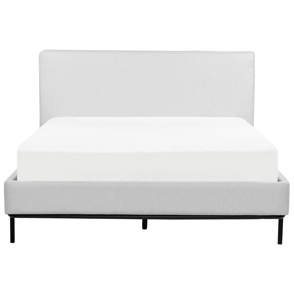 Letto a doghe Grigio Poliestere Tessuto Imbottito 140 x 200 cm EU Matrimoniale Design Moderno