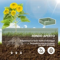 Set di 2 Letti per Orto Rialzati in Acciaio Zincato per Piante e Ortaggi, 100x100x30cm