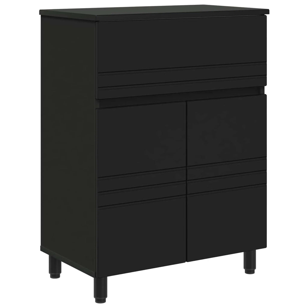 Mobiletto da bagno Nero 60 x 35 x 80 cm Legno ingegnerizzato