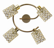 Plafoniera Candellux York ottone cristallo 4xG9 44cm