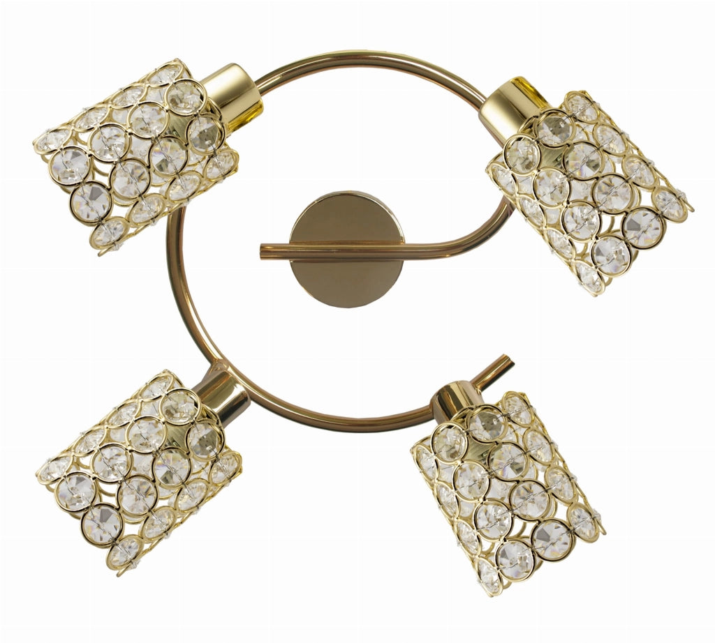 Plafoniera Candellux York ottone cristallo 4xG9 44cm