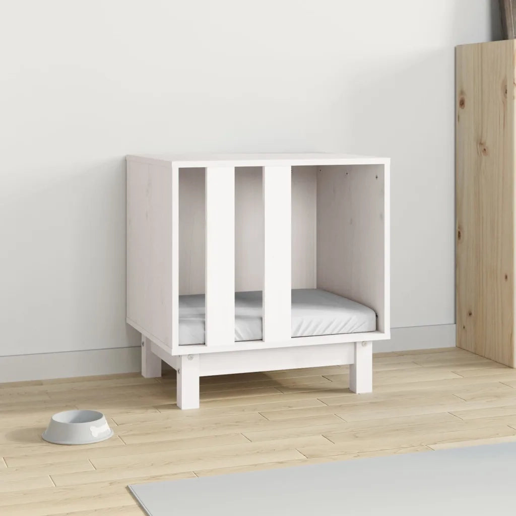 Casetta per Cani bianco 50x40x52 cm in Legno Massello di Pino cod mxl 68699