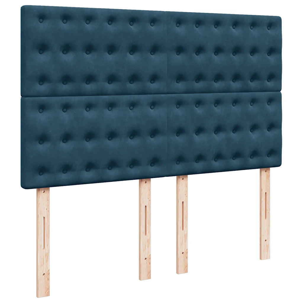 vidaXL Giroletto a Molle con Materasso Blu 140x200 cm in Velluto