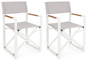 Set 2 Sedie Pieghevoli da Regista 51x54x86 cm in Alluminio Lagun Bianca