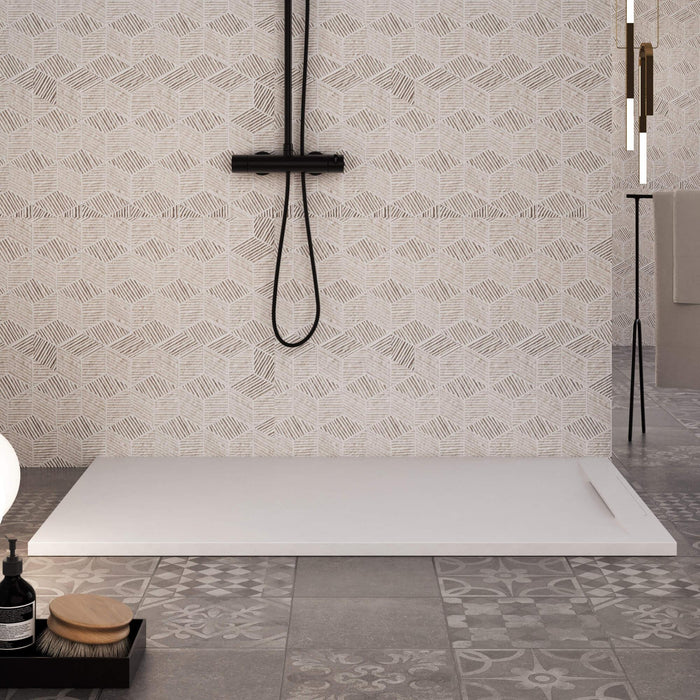 Piatto Doccia in Pietra 70x110 cm Bonussi Ardesia Calcutta Bianco