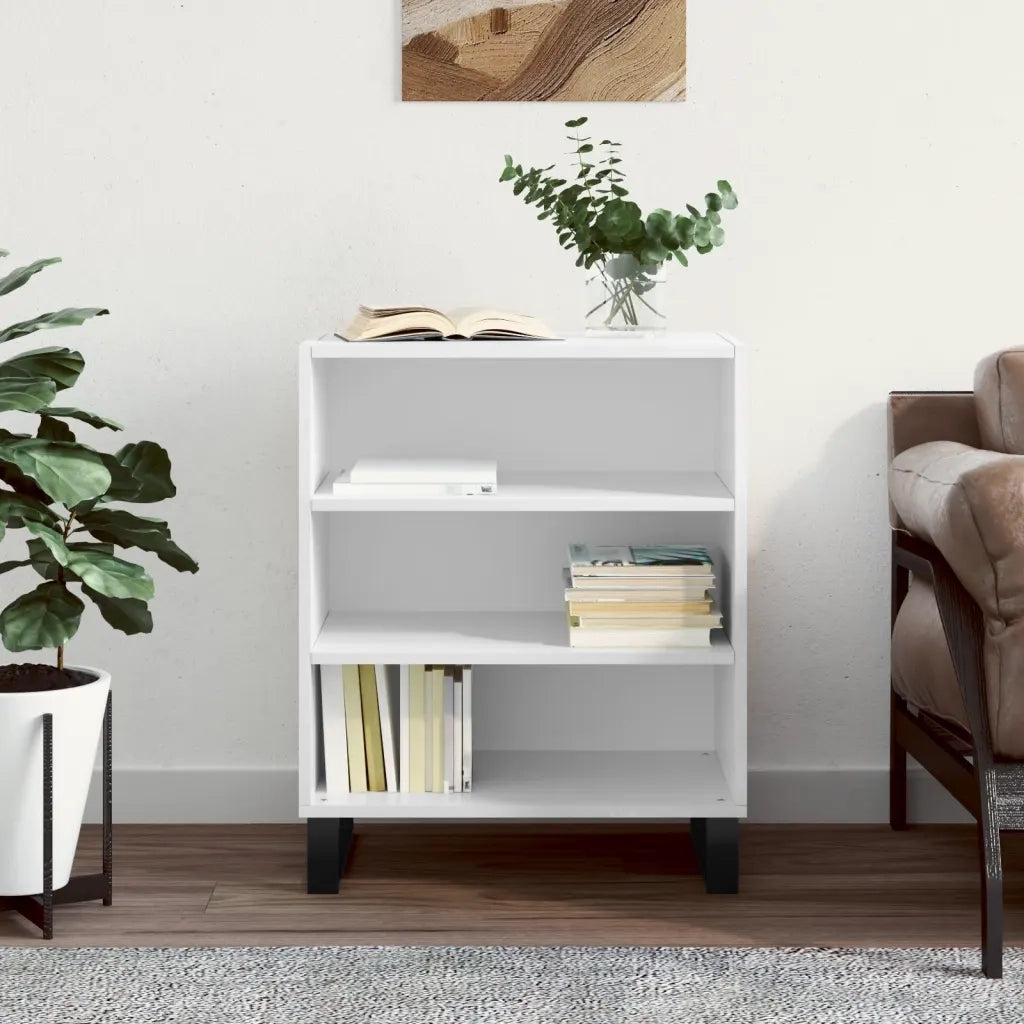 Credenza-Buffet-Armadio da cucina Bianco Lucido 57x35x70 cm in Legno Multistrato 404215