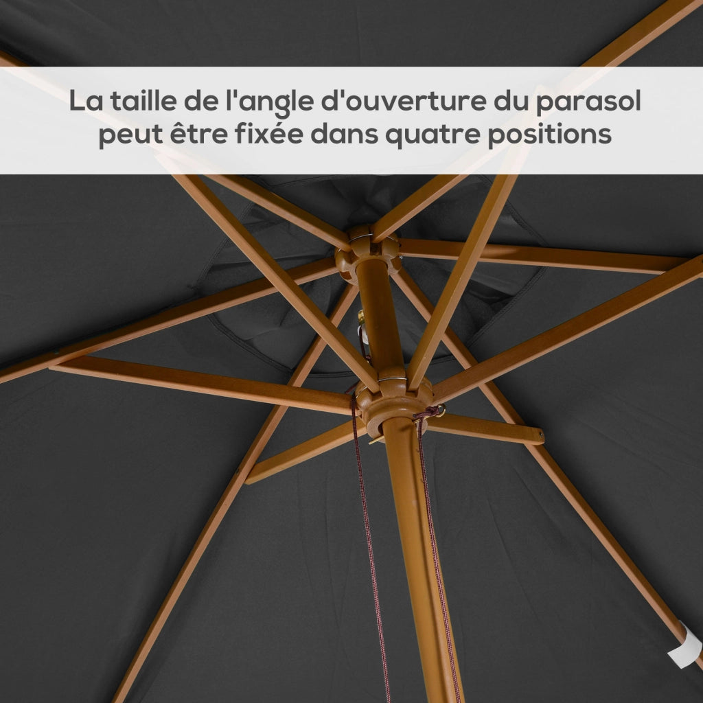 Parasol Rettangolare ¨C zephmum ¨C Grigio 300x200x250 cm