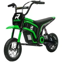 Moto Elettrica per Bambini con Acceleratore Manuale, 2 Velocità 8-16km/h, Età 8-12 Anni, Verde