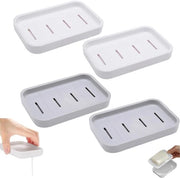 Sacchetto di sapone con scarico - 4 pezzi - Bicchieri - Antiscivolo - Superficie di drenaggio doppia - 12,5 cm x 9 cm x 2 cm - Dispensatore di sapone