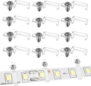 100 pezzi di clip di fissaggio per LED strip - Clip di fissaggio e viti per illuminazione - 10 mm supporto trasparente