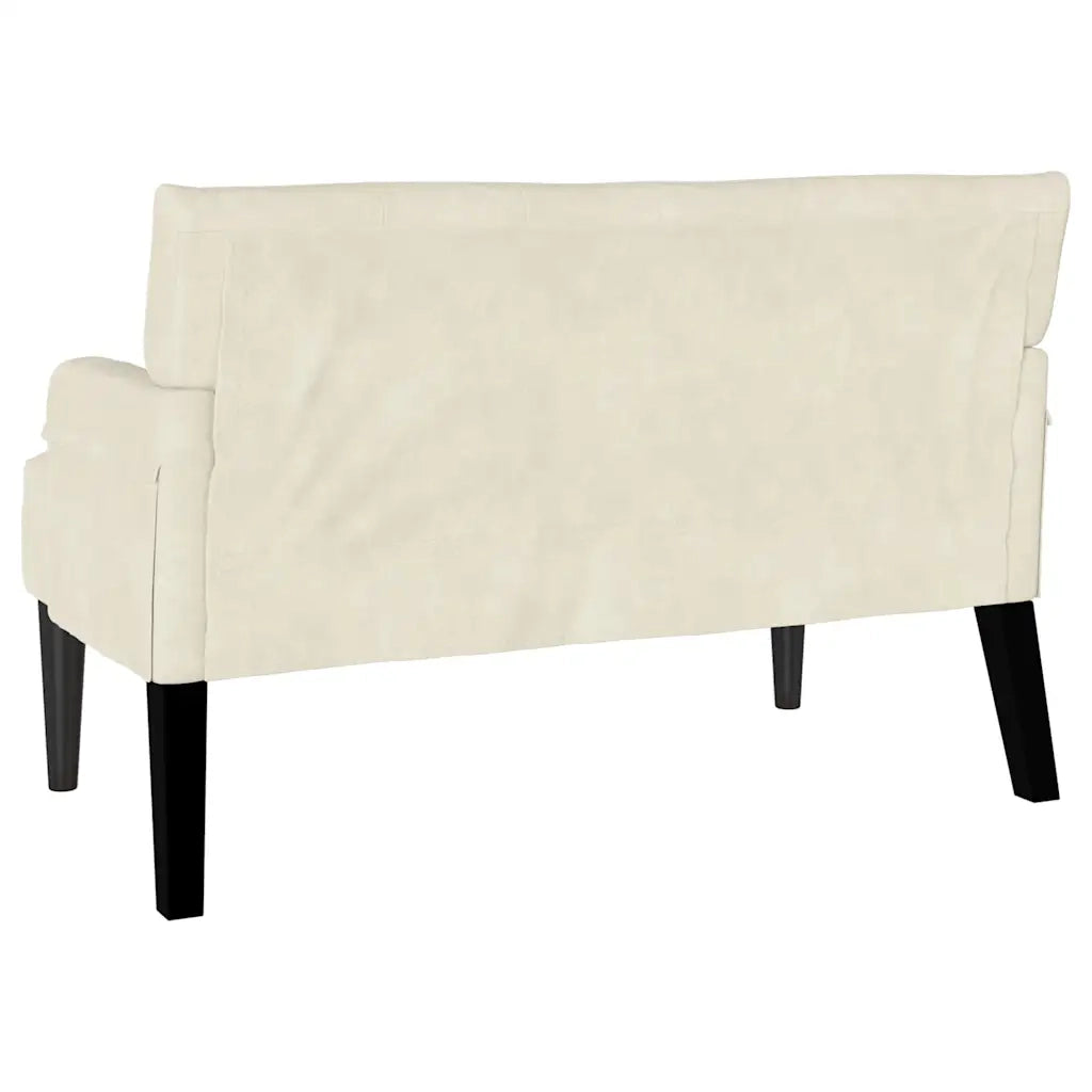 Panca Chesterfield Crema 112 x 65,5 x 75 cm Velluto