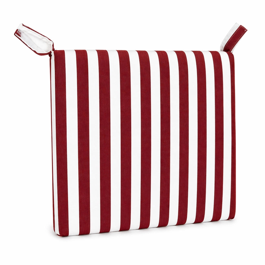 Cuscino seduta per sedia 45x47cm con velcro in poliestere – Bordeaux/Bianco