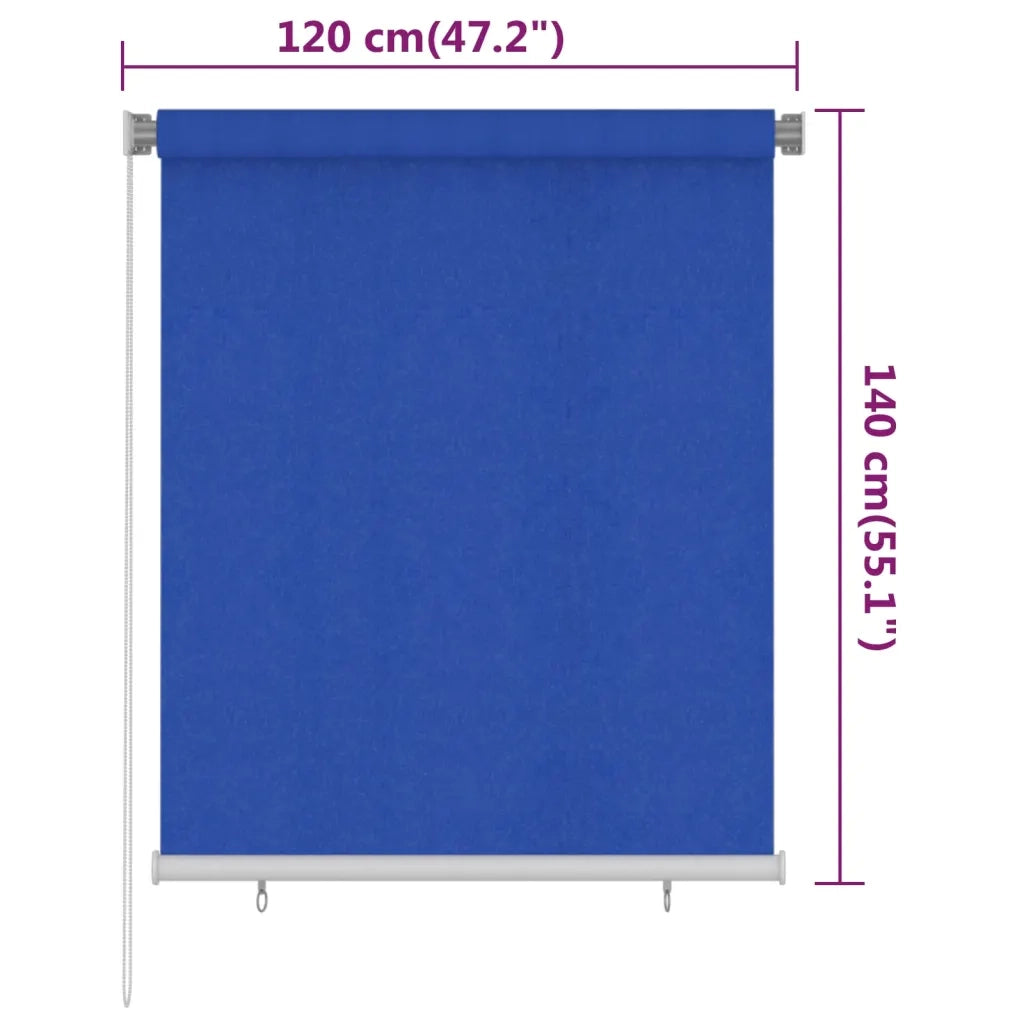 Tenda a Rullo per Esterni 125(L)x140(A) cm Blu HDPE 312838