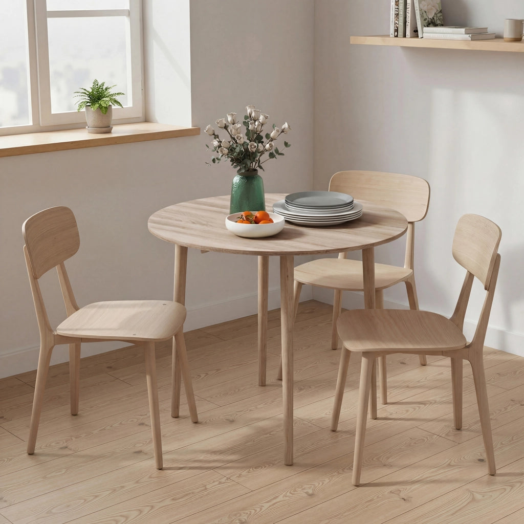 Tavolo da pranzo pieghevole e allungabile rotondo ¨C zephmum ¨C legno ?89x73.5H cm