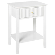 Comodino a 1 cassetto MDF bianco 1 ripiano Maniglia oro Camera da letto elegante
