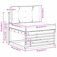 Set di divani da esterno con cuscino 3 pcs Naturale e Beige 3372958