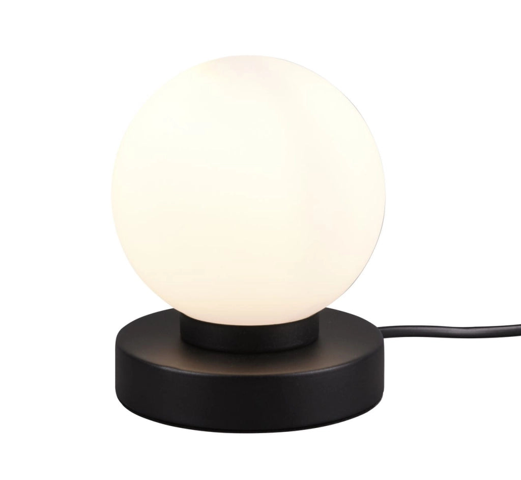 Lampada da tavolo PRINZ II nera vetro/metal E14 RL