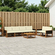 Set di divani da esterno con cuscino 7 pcs Naturale e Crema