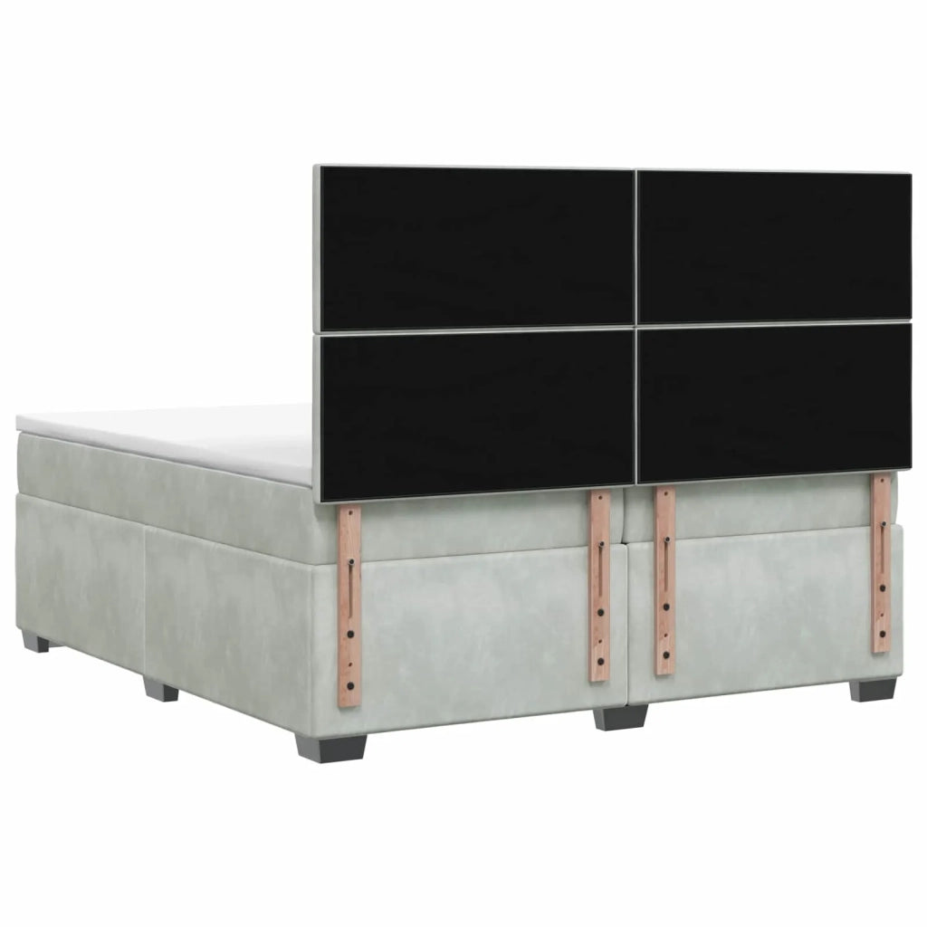 Letto box spring con materasso Grigio Chiaro 200 x 200 cm 3453710