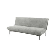 Divano letto VELARIS – Tessuto velluto grigio scuro – Struttura in legno – Materasso integrato – Elegante e compatto