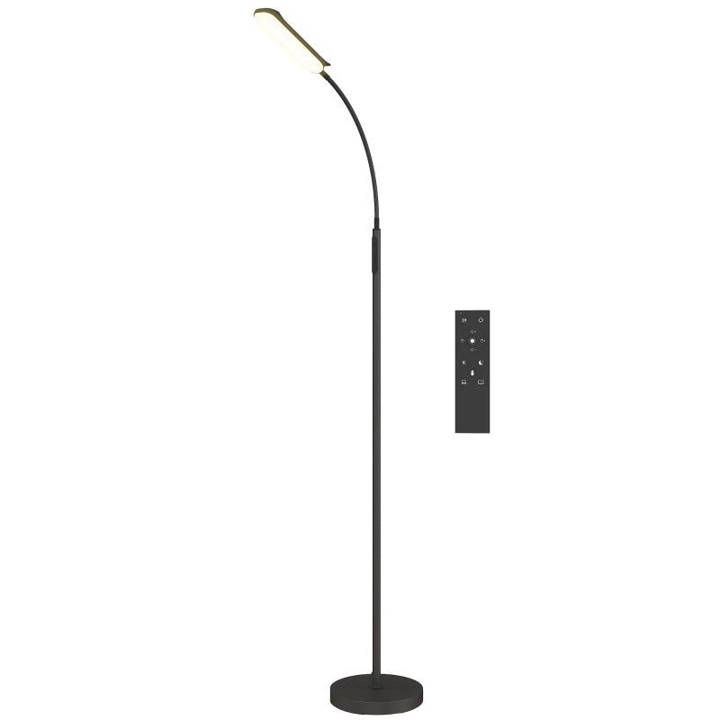 Lampada da terra a LED, dimmerabile, con telecomando e controllo touch, lampada da terra per soggiorno con collo d'oca regolabile a 360¡ã, timer di 1