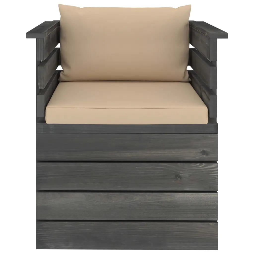 Poltrona da Giardino con Cuscini in Legno di Pino 3061722