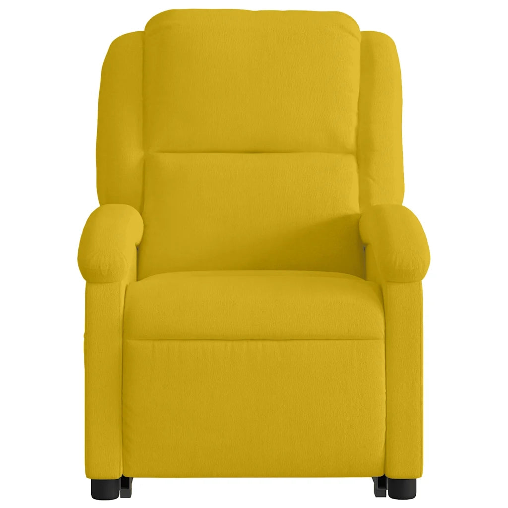 Poltrona Alzapersona Massaggiante Elettrica Gialla Velluto 3204340