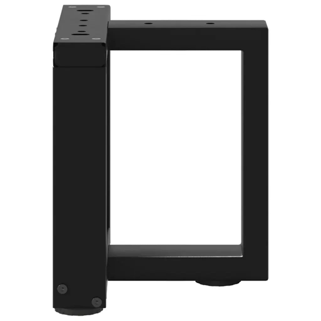 Gambe per Tavolino da Caff¨¨ a Forma di T 2 pz-Set di 2 Gamba per Tavolo Nere 30x25x(30-31) cm Acciaio 239702