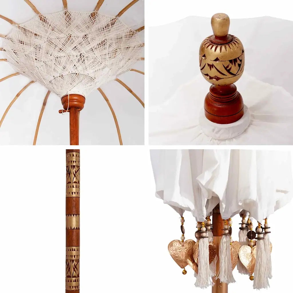 Parasol-Ombrellone da giardino Balinese Crema 190 x 190 x 260 cm 465931