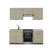 Cucina componibile Fame-Line Pannello in quercia/Antracite 200 cm, PL Marmo Vicco