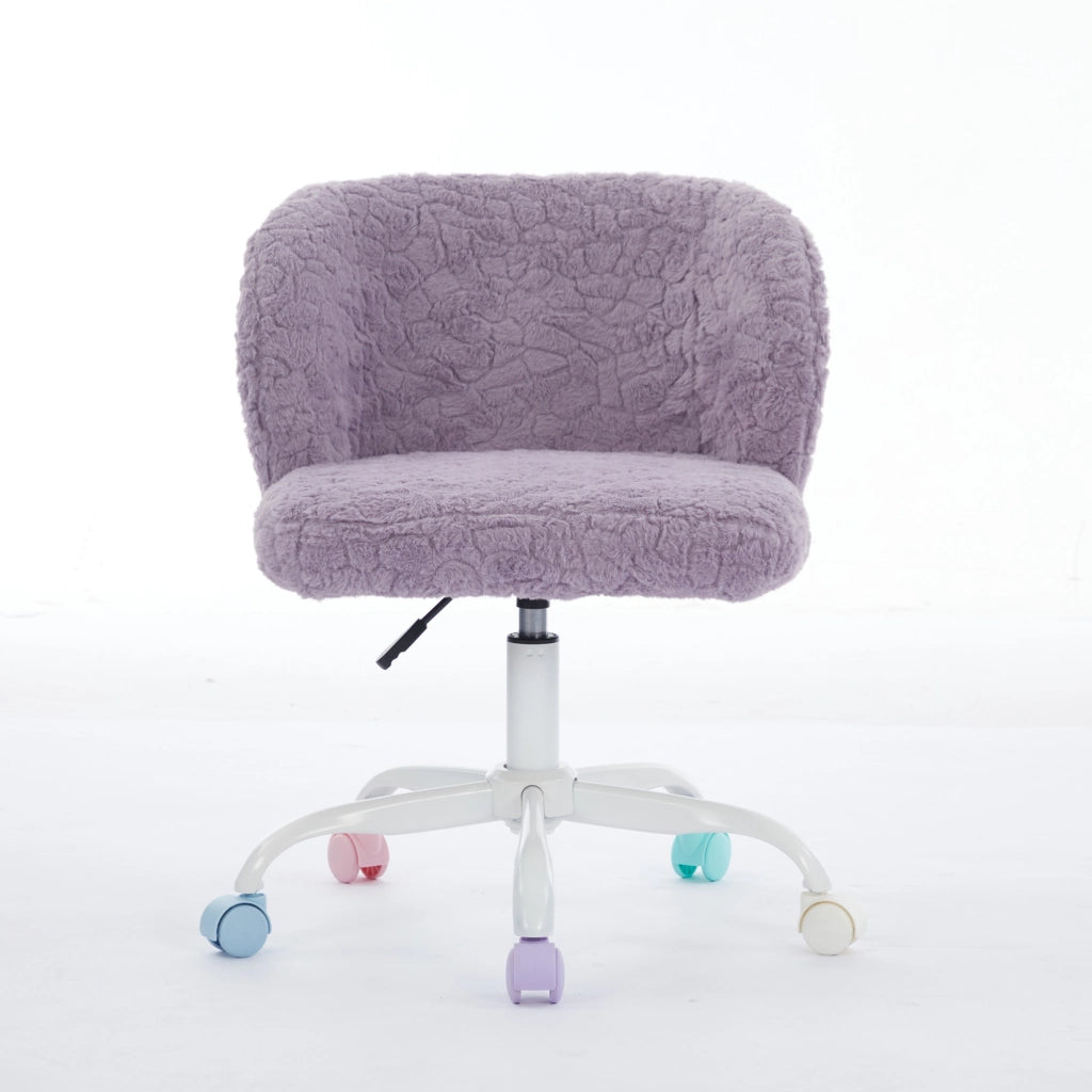 Sedia da Ufficio Girevole Imbottita Velluto ¨C MINIMAL ¨C Viola, Regolabile