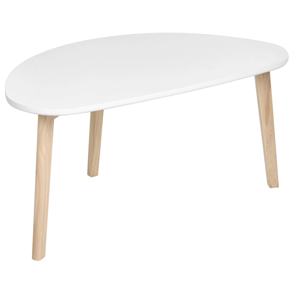 Set di 2 tavolini da caffè gambe in legno di pino piano in MDF stile scandinavo MDF bianco